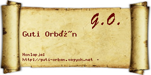 Guti Orbán névjegykártya
